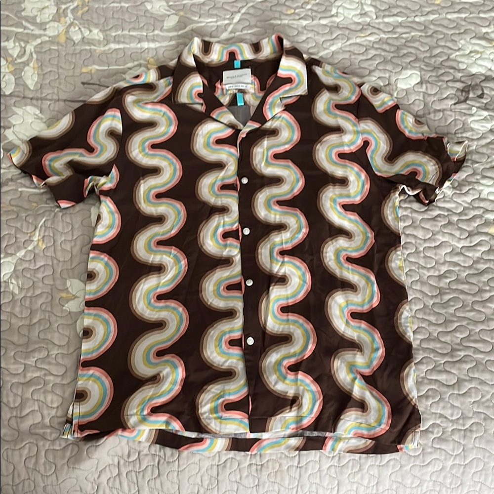 Stylish Brown Patterned Men's Shirt